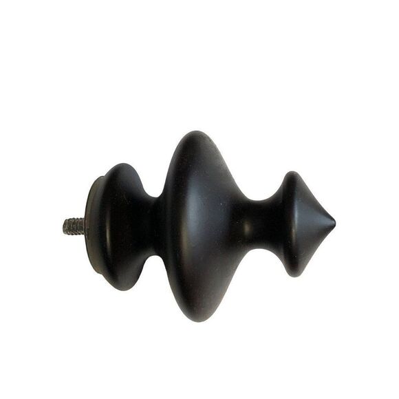 Pair of Curtain Drapery Rod End Cap Finials Brushed Metal - Picture 2 of 5